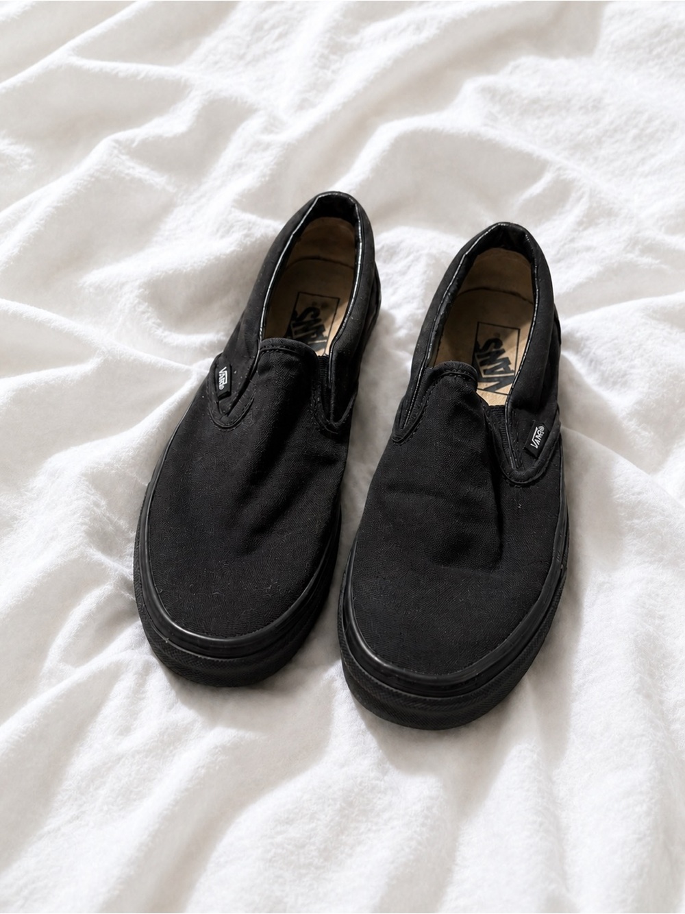 Vans Black Slip-On Canvas Loafers